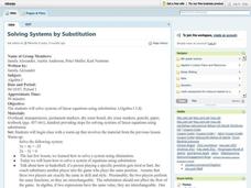 Solving Systems by Substitution Lesson Plan Solving Systems by Substitution Lesson Plan