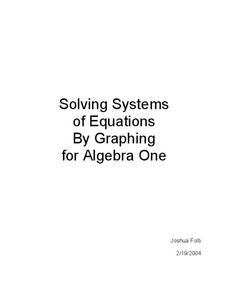 Solving Systems of Equations Lesson Plan Solving Systems of Equations Lesson Plan