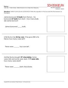 Solving Word Problems Worksheet Solving Word Problems Worksheet
