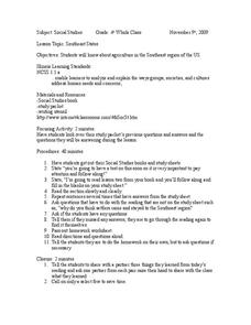 Southeast States Lesson Plan Southeast States Lesson Plan