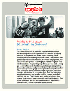 SO…What’s the Challenge? Unit Plan SO…What’s the Challenge? Unit Plan
