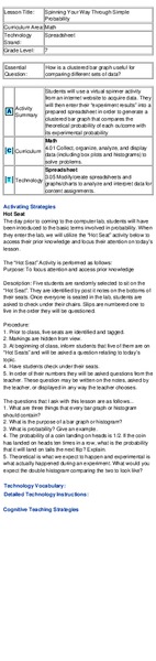 Spinning Your Way Through Simple Probability Lesson Plan Spinning Your Way Through Simple Probability Lesson Plan