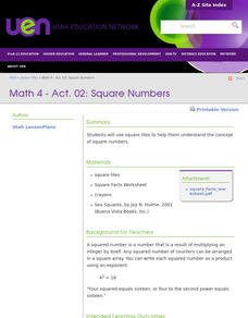 Square Numbers Lesson Plan Square Numbers Lesson Plan