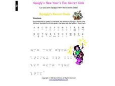 Squigly's Secret Code Worksheet Squigly's Secret Code Worksheet