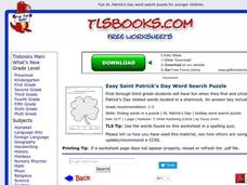 St. Patrick's Day Word Search Puzzle Worksheet St. Patrick's Day Word Search Puzzle Worksheet