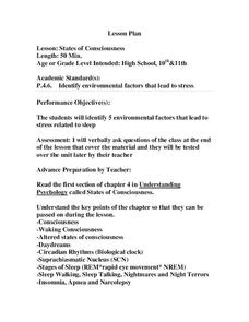 States of Consciousness Lesson Plan States of Consciousness Lesson Plan