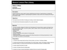 STATES OF WATER Lesson Plan STATES OF WATER Lesson Plan