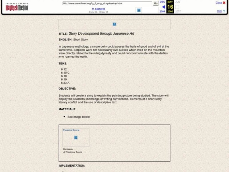 Story Development Through Japanese Art Lesson Plan Story Development Through Japanese Art Lesson Plan