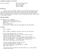 Straight Line Motion in Two Parts Lesson Plan Straight Line Motion in Two Parts Lesson Plan