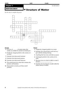 Structure of Matter Worksheet Structure of Matter Worksheet