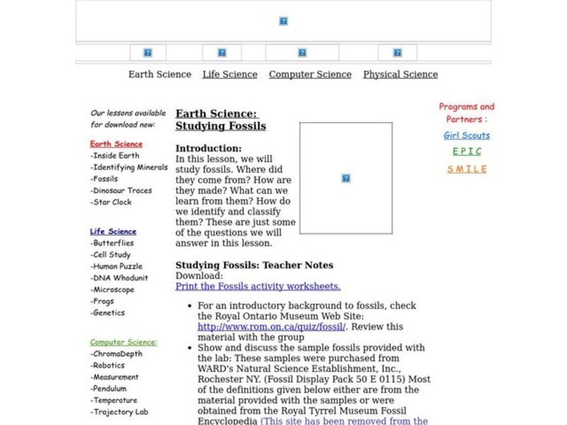 Studying Fossils Lesson Plan Studying Fossils Lesson Plan