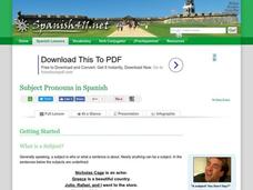 Subject Pronouns in Spanish Handout Subject Pronouns in Spanish Handout