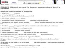 Subject-Verb Agreement Worksheet Subject-Verb Agreement Worksheet