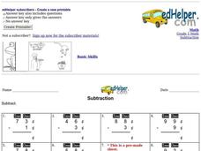 Subtraction Worksheet Subtraction Worksheet