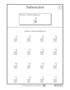 Subtraction Worksheet Subtraction Worksheet