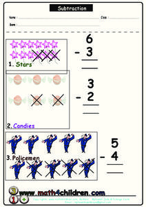 Subtractions Worksheet Subtractions Worksheet