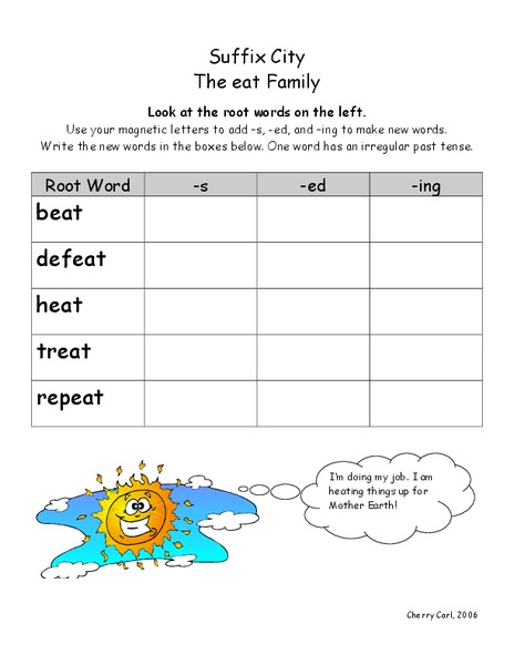 Suffix City Worksheet Suffix City Worksheet