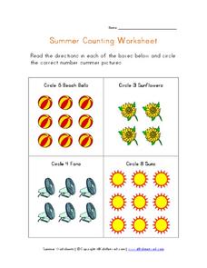 Summer Counting Worksheet Worksheet Summer Counting Worksheet Worksheet