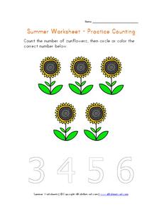 Summer Worksheet - Practice Counting Worksheet Summer Worksheet - Practice Counting Worksheet