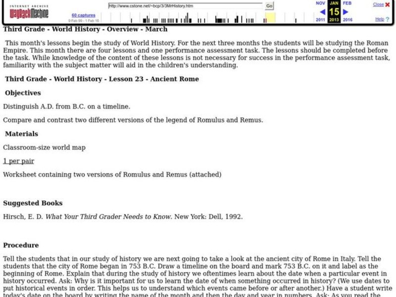 Ancient Rome Lesson Plan Ancient Rome Lesson Plan