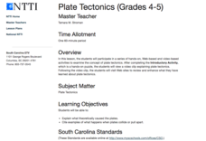 Plate Tectonics Lesson Plan Plate Tectonics Lesson Plan