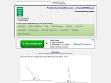 Supplementary Angles Worksheet Supplementary Angles Worksheet
