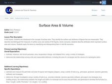 Surface Area and Volume Lesson Plan Surface Area and Volume Lesson Plan