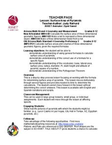 Surface Area of Pyramids Lesson Plan Surface Area of Pyramids Lesson Plan