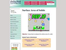 Surface Area of Solids Worksheet Surface Area of Solids Worksheet