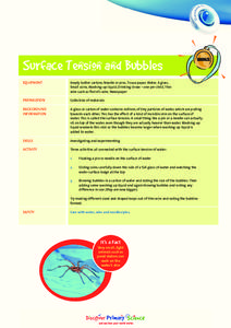 Surface Tension and Bubbles Lesson Plan Surface Tension and Bubbles Lesson Plan