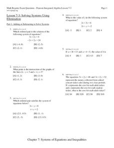 Systems of Linear Equations Worksheet Systems of Linear Equations Worksheet