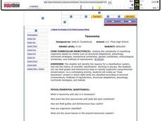 Taxonomy Lesson Plan Taxonomy Lesson Plan