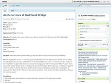 An Occurrence at Owl Creek Bridge Lesson Plan An Occurrence at Owl Creek Bridge Lesson Plan