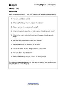 Telling A Story Worksheet Telling A Story Worksheet