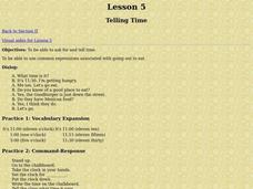 Telling Time Lesson Plan Telling Time Lesson Plan