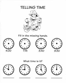 Telling Time Worksheet Telling Time Worksheet