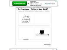 An Emergency Father's Day Card! Worksheet An Emergency Father's Day Card! Worksheet