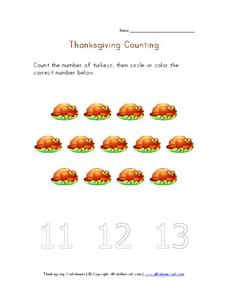 Thanksgiving Counting Worksheet Thanksgiving Counting Worksheet
