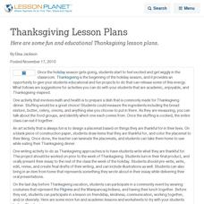 Thanksgiving Lesson Plans Lesson Planet Article Thanksgiving Lesson Plans Lesson Planet Article