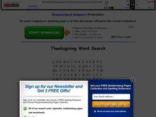 Thanksgiving Word Search Worksheet Thanksgiving Word Search Worksheet