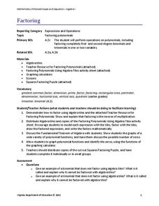 Factoring Lesson Plan Factoring Lesson Plan