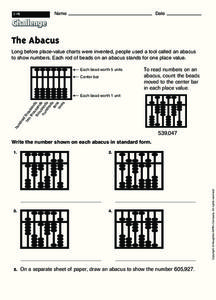 The Abacus Worksheet The Abacus Worksheet