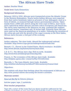 The African Slave Trade Lesson Plan The African Slave Trade Lesson Plan