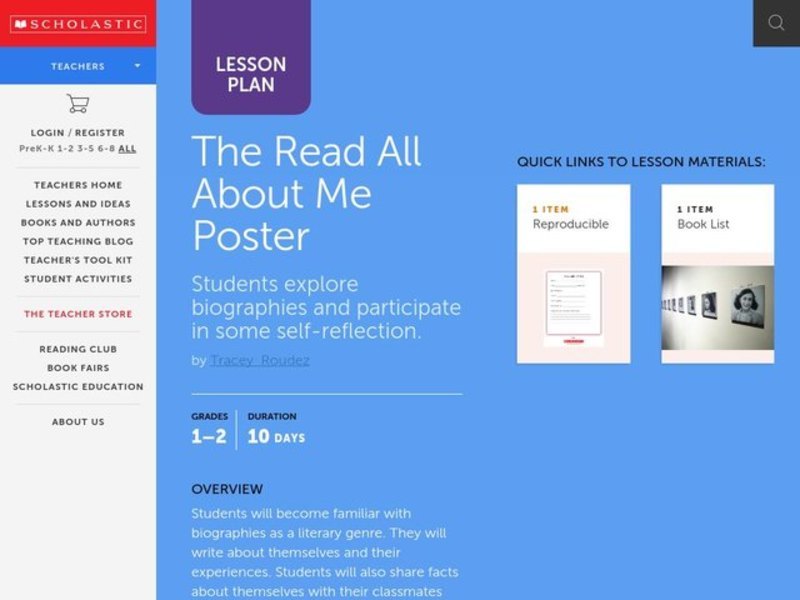 The All About Me Poster Lesson Plan The All About Me Poster Lesson Plan