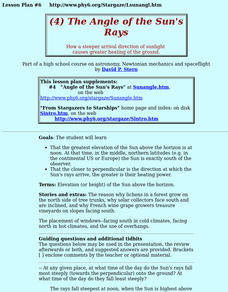 The Angle of the Sun's Rays Lesson Plan The Angle of the Sun's Rays Lesson Plan