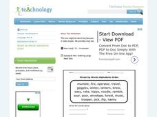 Alphabetical Order Worksheet Alphabetical Order Worksheet