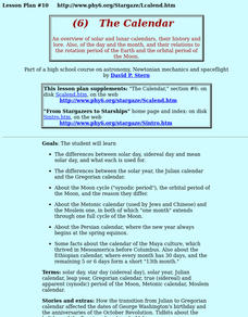 The Calendar Lesson Plan The Calendar Lesson Plan