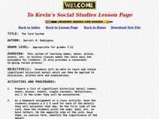 The Card System Lesson Plan The Card System Lesson Plan