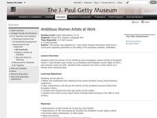 Ambitious Women Artists at Work Lesson Plan Ambitious Women Artists at Work Lesson Plan