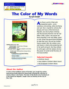 The Color of My Words Lesson Plan The Color of My Words Lesson Plan